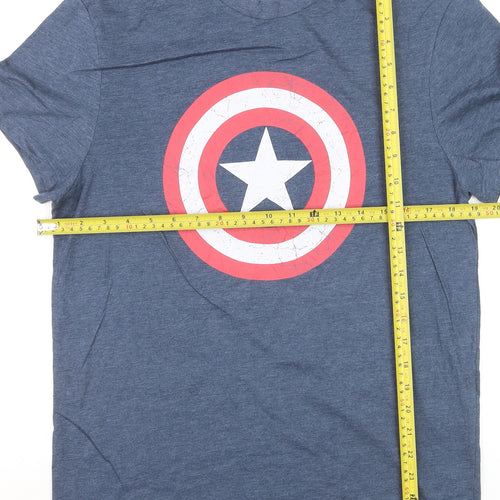 Marvel Men’s Blue Captain America Graphic T-Shirt Size M
