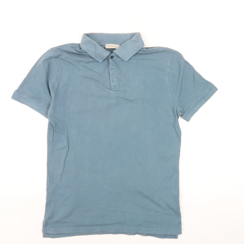 Calvin Klein Jeans Men's Blue Slim Fit Cotton Polo Shirt Size S
