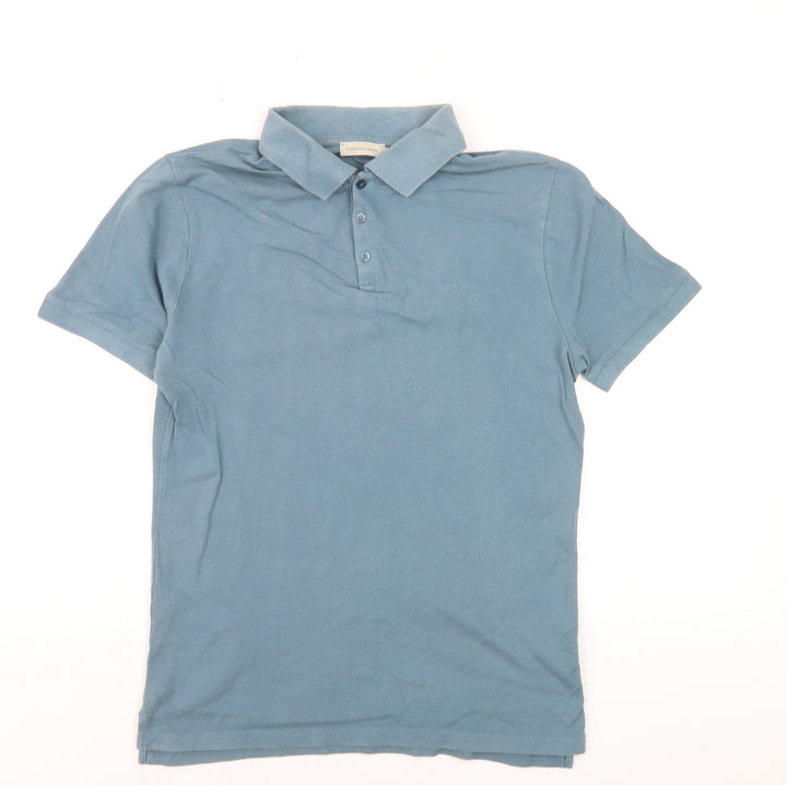 Calvin Klein Jeans Men's Blue Slim Fit Cotton Polo Shirt Size S