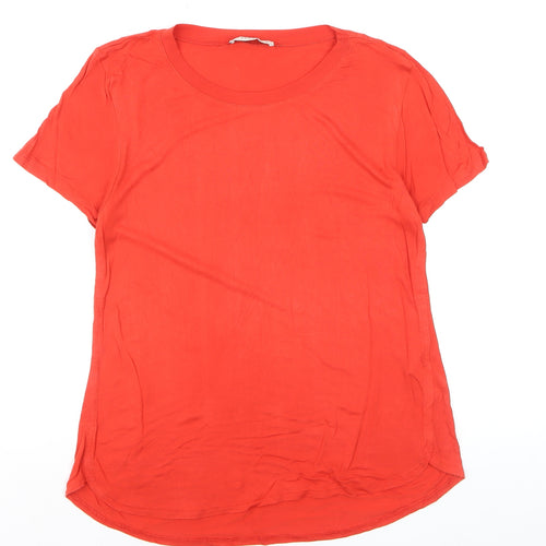 Oasis Women’s Red Short Sleeve Basic Viscose T-Shirt Size S