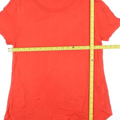 Oasis Women’s Red Short Sleeve Basic Viscose T-Shirt Size S