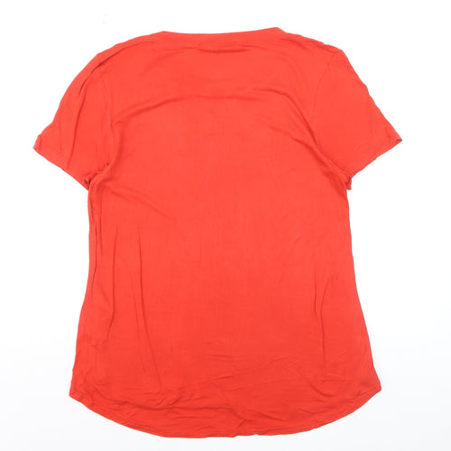 Oasis Women’s Red Short Sleeve Basic Viscose T-Shirt Size S