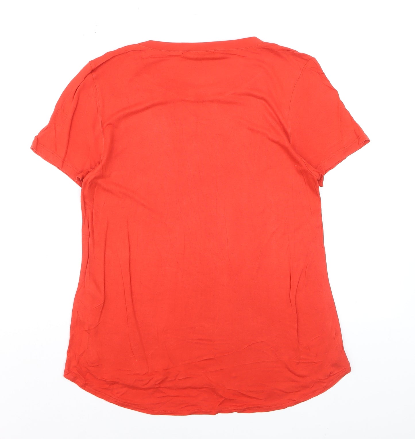 Oasis Women’s Red Short Sleeve Basic Viscose T-Shirt Size S