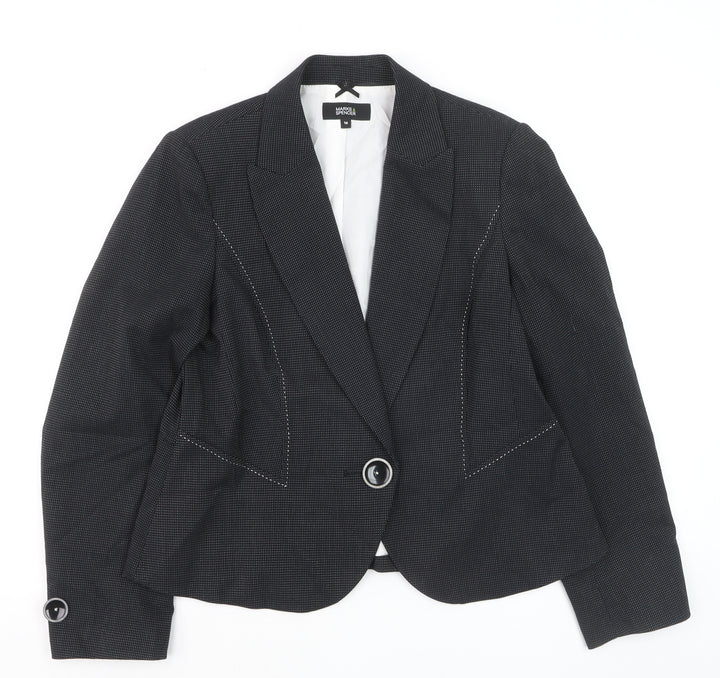 Marks and Spencer Women's Black Size 16 Single-Breasted Blazer