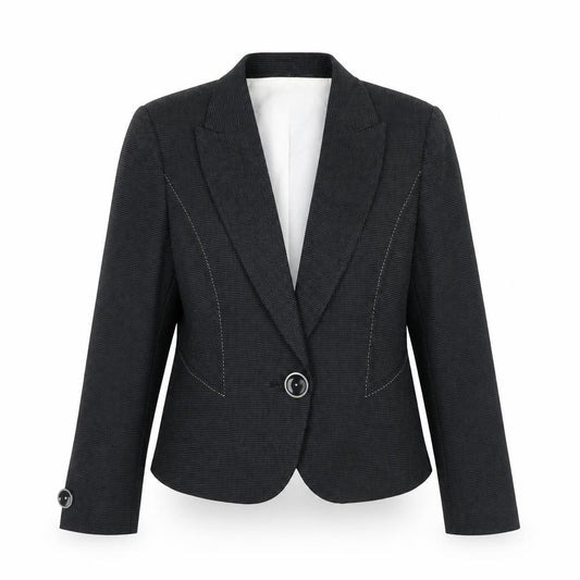 Front view of Marks & Spencer Women's Black, size 16, Single-Breasted Blazer