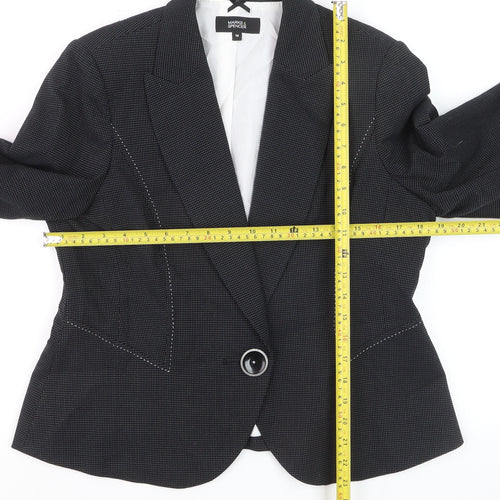 Marks and Spencer Women's Black Size 16 Single-Breasted Blazer