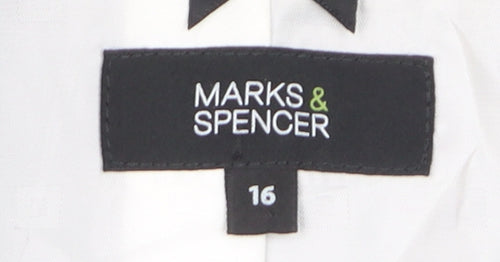 Marks and Spencer Women's Black Size 16 Single-Breasted Blazer