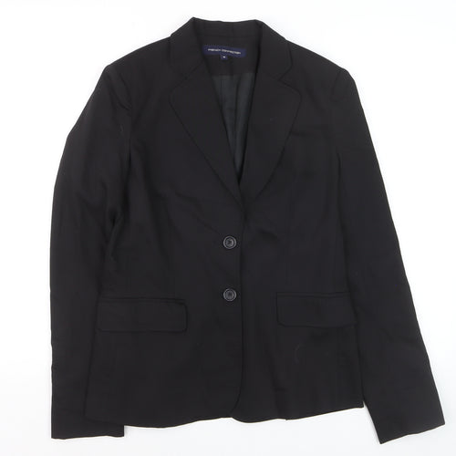 French Connection Women's Black Wool Blend Two-Button Blazer Jacket Size 10