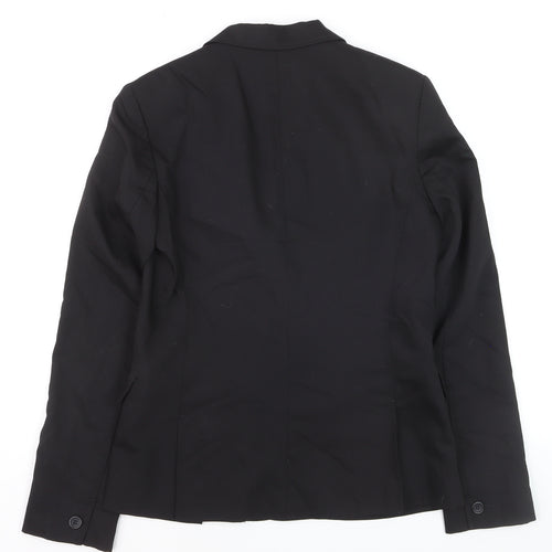 French Connection Women's Black Wool Blend Two-Button Blazer Jacket Size 10