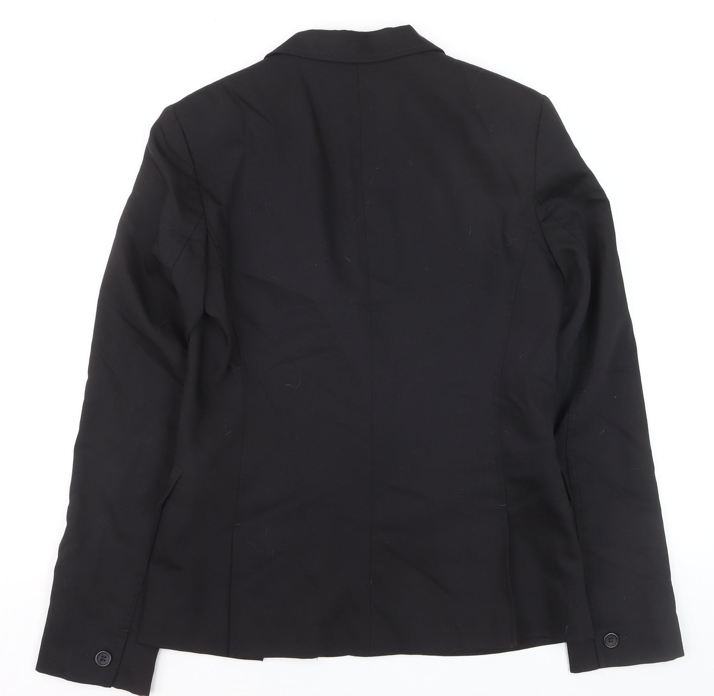 French Connection Women's Black Wool Blend Two-Button Blazer Jacket Size 10