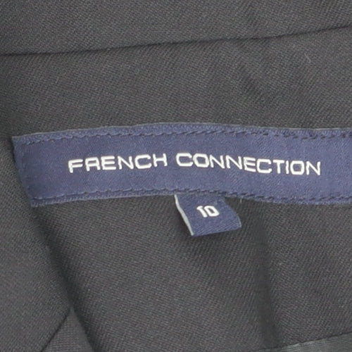 French Connection Women's Black Wool Blend Two-Button Blazer Jacket Size 10