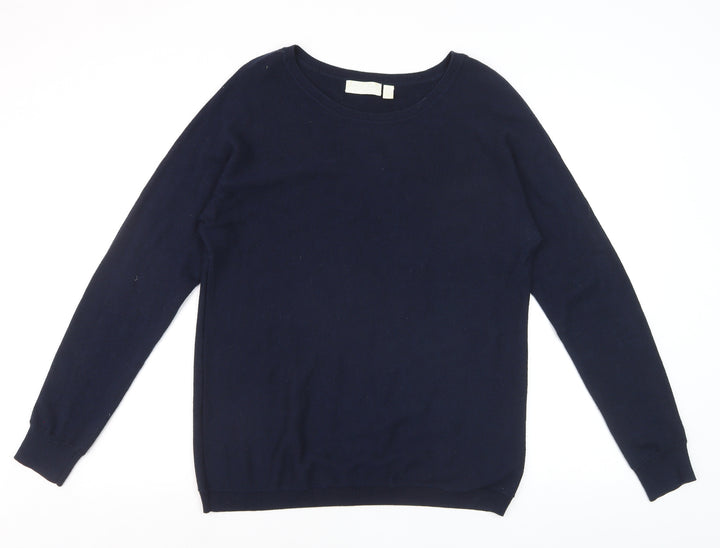 The White Company Women Blue Size 14 Crew Neck Wool Blend Jumper