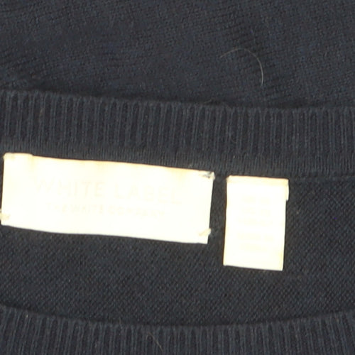 The White Company Women Blue Size 14 Crew Neck Wool Blend Jumper