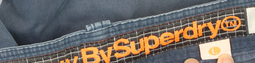 Superdry Men Blue Cargo Shorts Size L Cotton Casual Summer