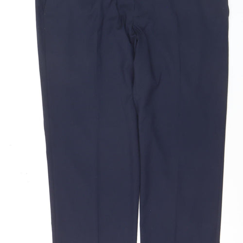 Marks and Spencer Women Navy Blue Regular Chino Trousers Size 38in