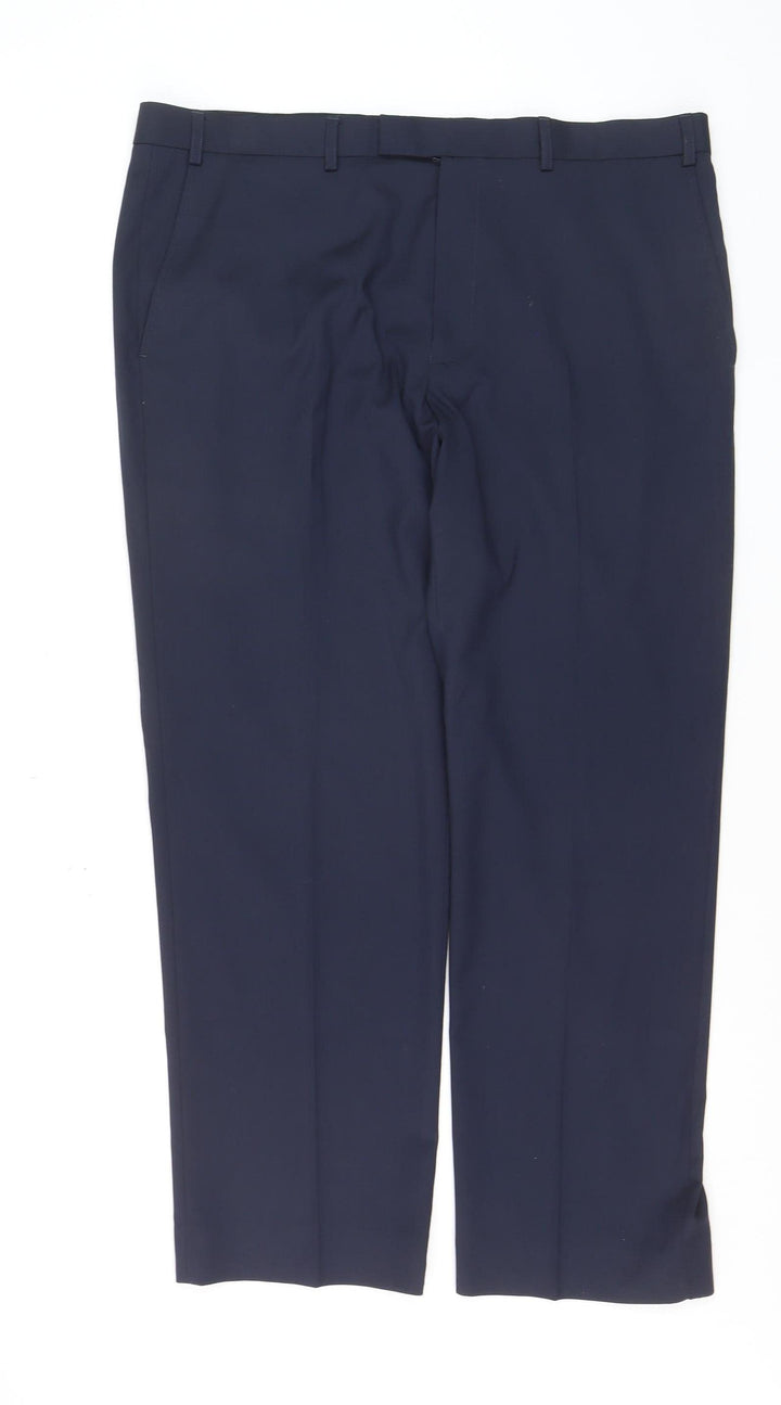 Marks and Spencer Women Navy Blue Regular Chino Trousers Size 38in