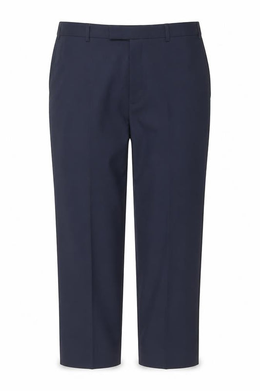 Front view of Marks & Spencer Women Navy Blue Regular Chino Trousers Size 38in