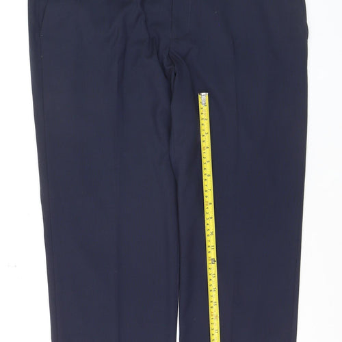 Marks and Spencer Women Navy Blue Regular Chino Trousers Size 38in