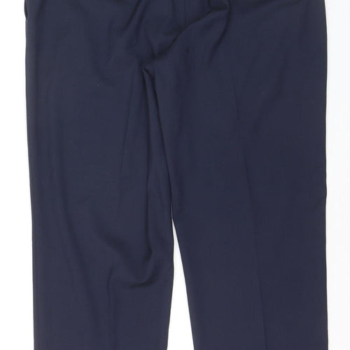 Marks and Spencer Women Navy Blue Regular Chino Trousers Size 38in