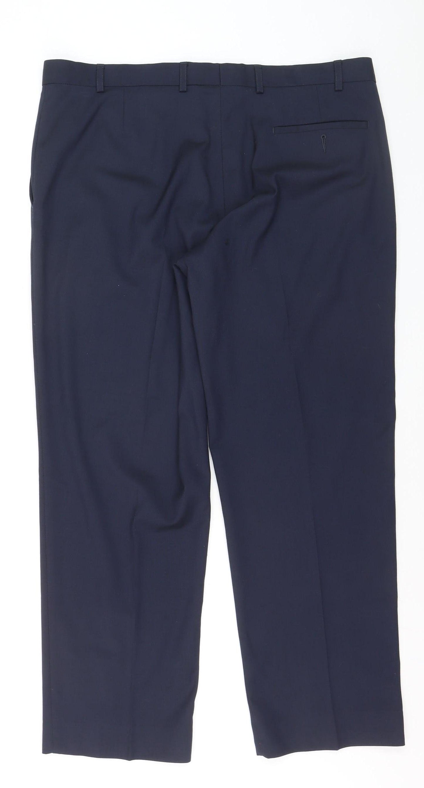 Marks and Spencer Women Navy Blue Regular Chino Trousers Size 38in
