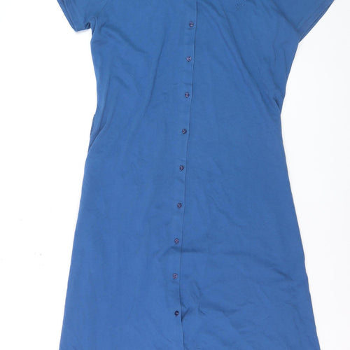 Crew Clothing Company Women's Blue Cotton Shirt Dress Size 12