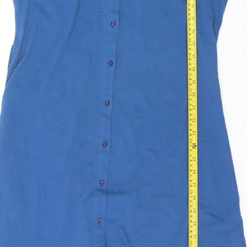 Crew Clothing Company Women's Blue Cotton Shirt Dress Size 12