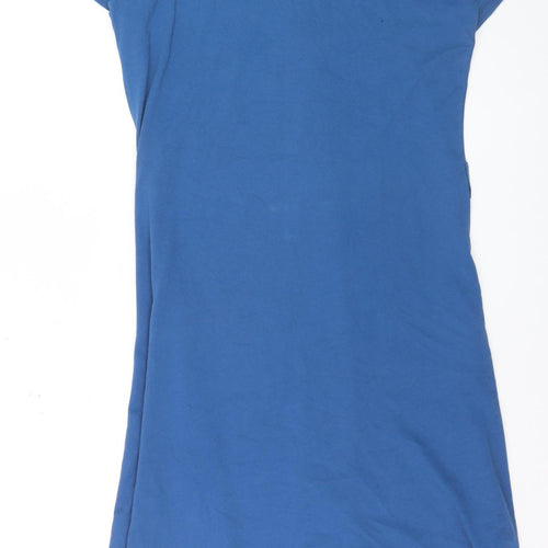 Crew Clothing Company Women's Blue Cotton Shirt Dress Size 12