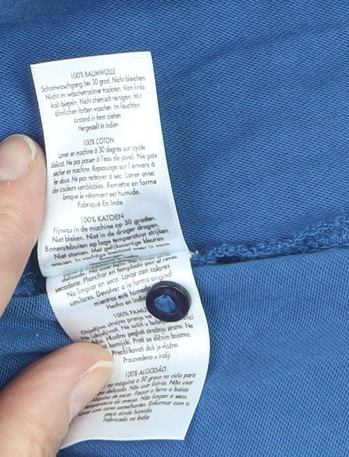 Crew Clothing Company Women's Blue Cotton Shirt Dress Size 12
