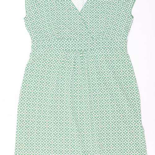 Boden Women Green Geometric Jersey Wrap Dress Size 18
