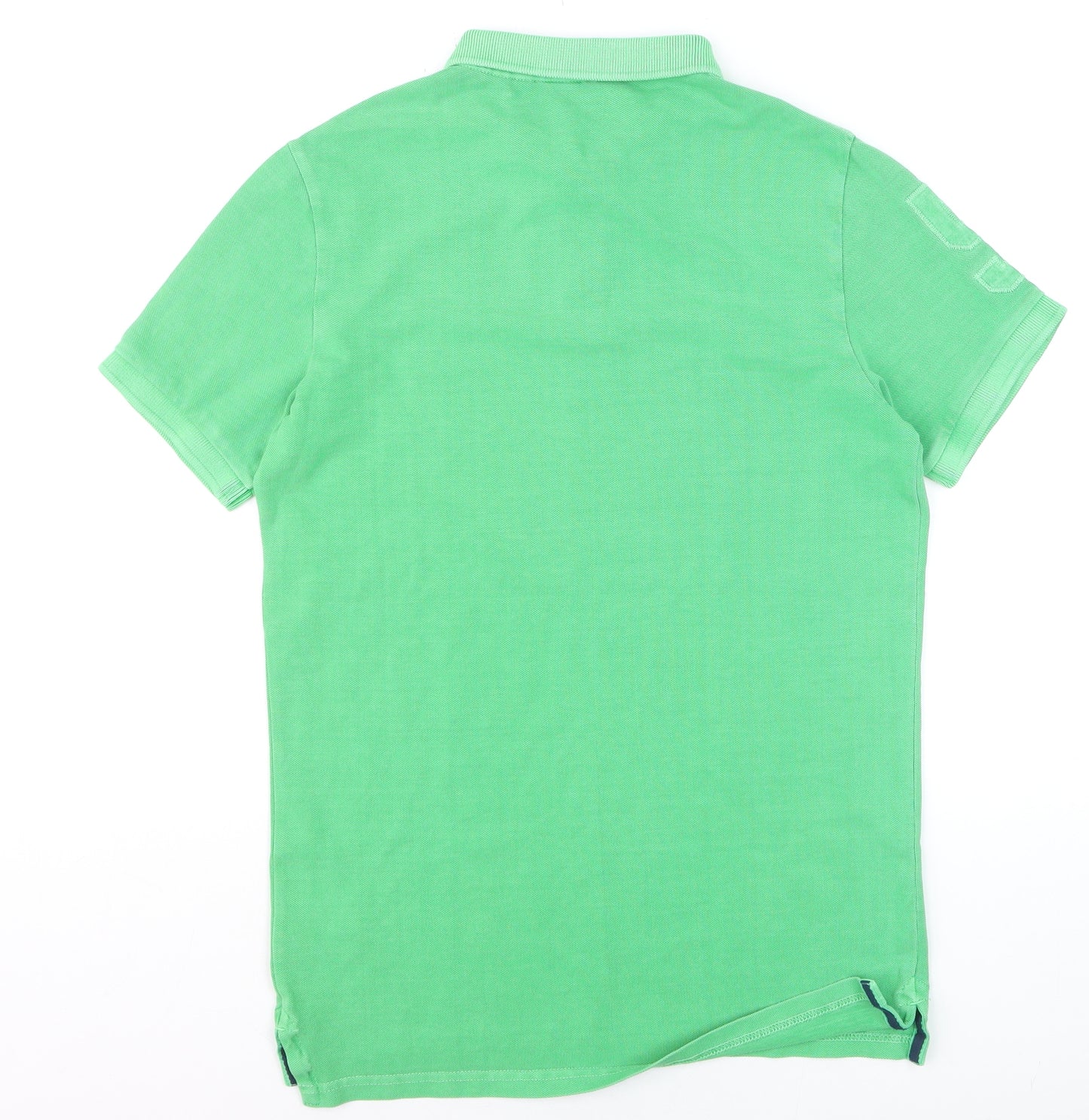 Superdry Men's Green Embroidered Short Sleeve Polo Shirt Size S