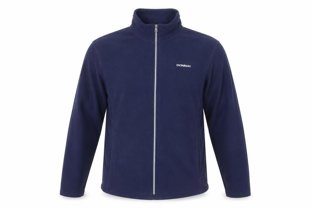 Front view of Donnay Men's Blue Fleece Full Zip Sweatshirt, size L