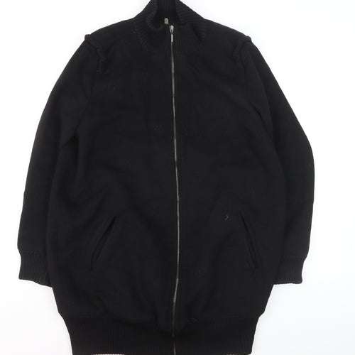 Piazza Sempione Men's Black Wool Bomber Jacket XL Zip Up