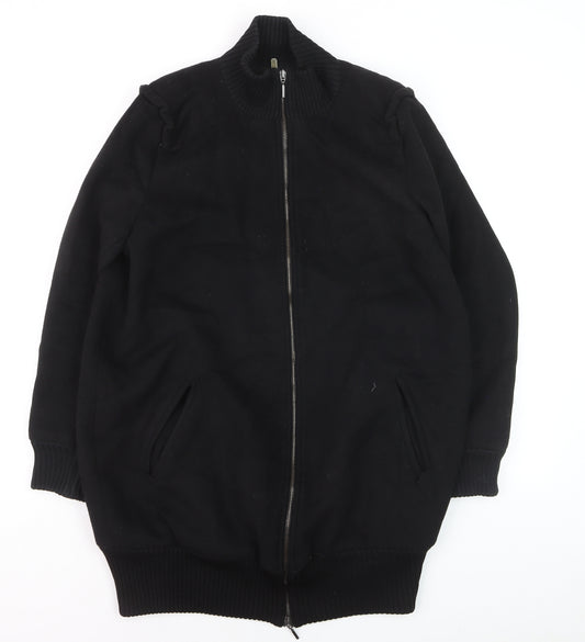 Piazza Sempione Men's Black Wool Bomber Jacket XL Zip Up