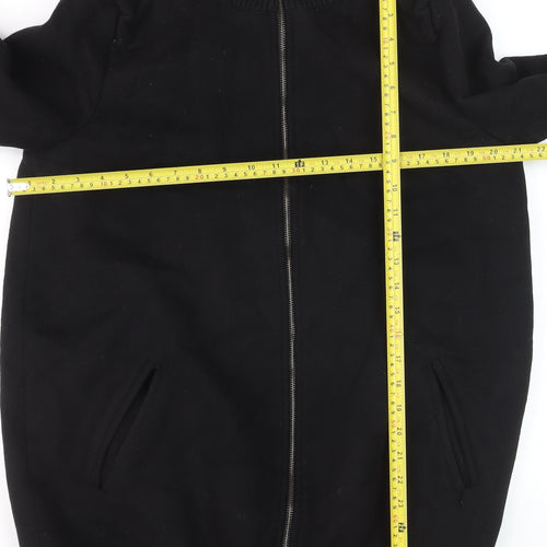 Piazza Sempione Men's Black Wool Bomber Jacket XL Zip Up