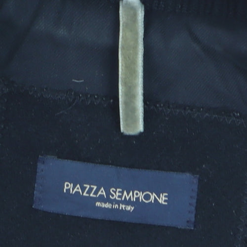 Piazza Sempione Men's Black Wool Bomber Jacket XL Zip Up