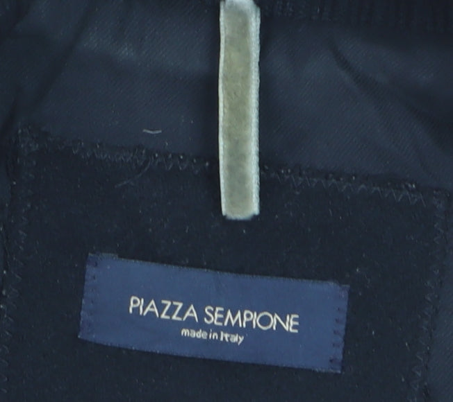Piazza Sempione Men's Black Wool Bomber Jacket XL Zip Up