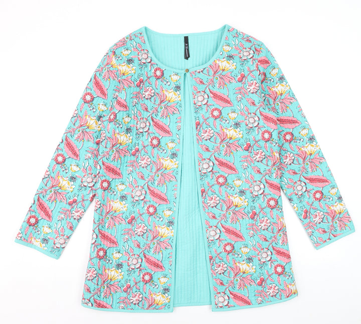 HERE&NOW Women’s Multicoloured Floral Cotton Quilted Jacket Size M