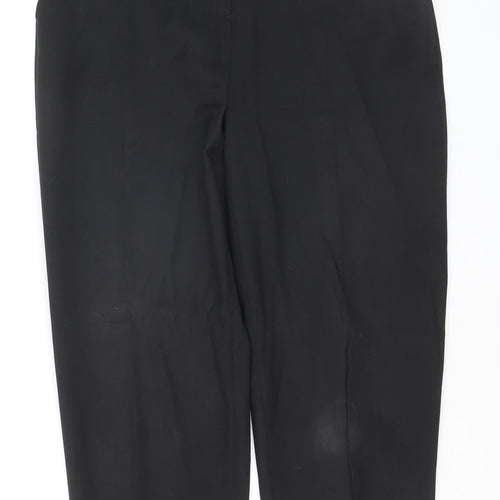 FIVEUNITS Women's Black Slim Fit Wool Blend Tapered Trousers Size 31