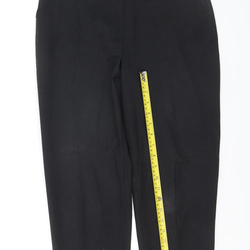 FIVEUNITS Women's Black Slim Fit Wool Blend Tapered Trousers Size 31
