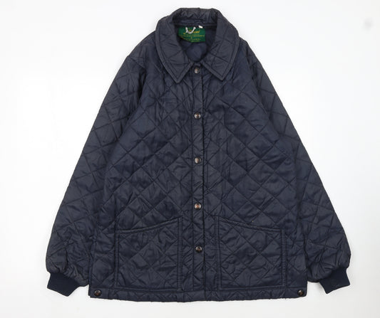Beaver of Bolton Men's Blue Quilted Waterproof Country Jacket Size 42