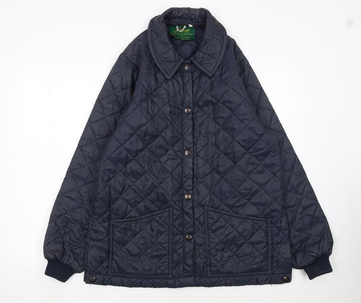 Beaver of Bolton Men's Blue Quilted Waterproof Country Jacket Size 42