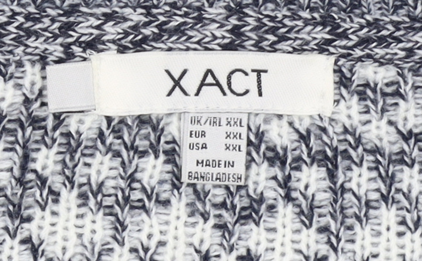 Xact Men’s Beige Fair Isle Reindeer Winter Crew Neck Jumper 2XL
