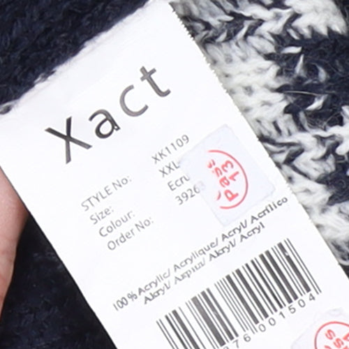 Xact Men’s Beige Fair Isle Reindeer Winter Crew Neck Jumper 2XL