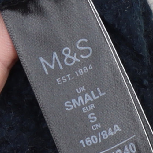 Marks and Spencer Womens Grey Navy Colour Block Cardigan Small Knit