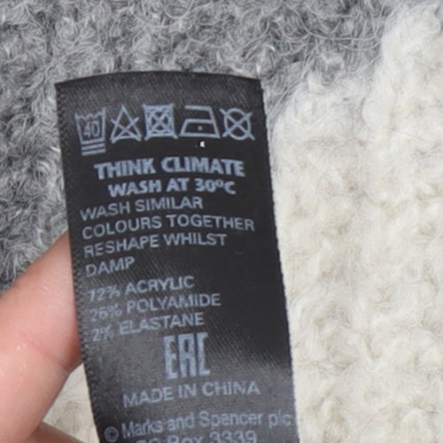 Marks and Spencer Womens Grey Navy Colour Block Cardigan Small Knit