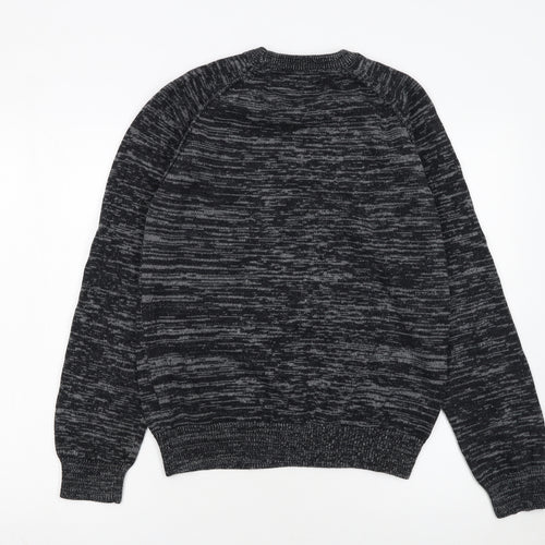 PRODUKT Men's Grey Cotton Crew Neck Knit Jumper Size M