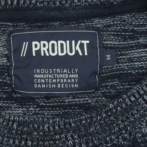 PRODUKT Men's Grey Cotton Crew Neck Knit Jumper Size M