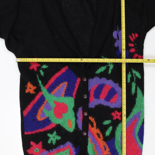 Essence Women's Multicoloured Mohair Knit 80s Retro Cardigan Size 26