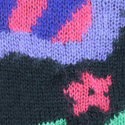 Essence Women's Multicoloured Mohair Knit 80s Retro Cardigan Size 26