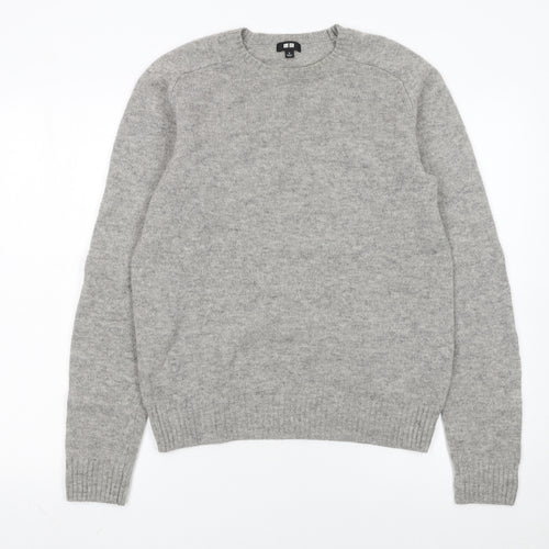 Uniqlo Women Grey Wool Crew Neck Pullover Jumper Size S